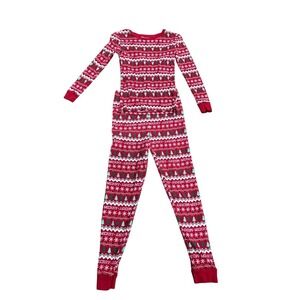 Holiday Cheer Red Kids Footed‎ Pajama size 14